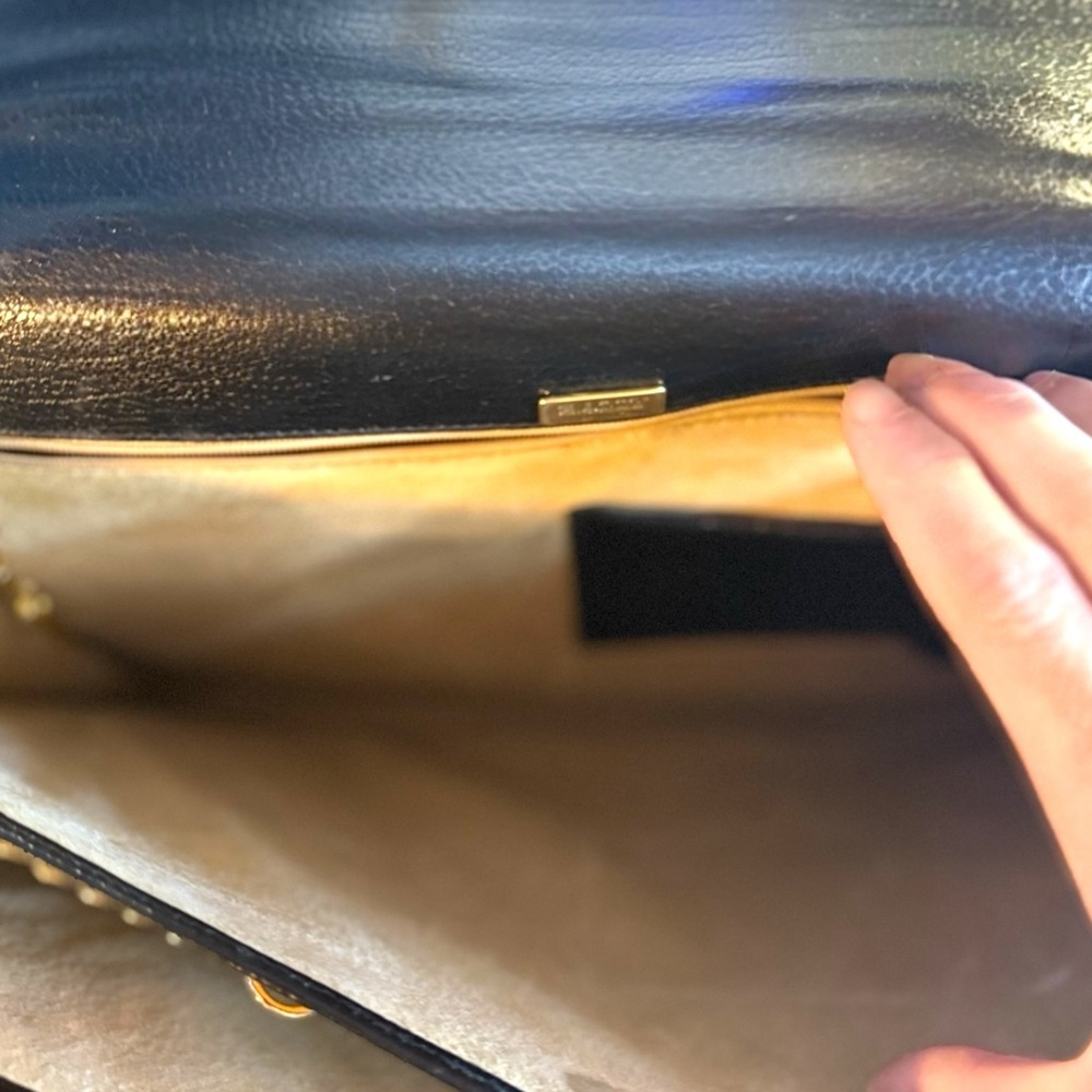 BALLY Vintage Leather Envelope Laptop Bag| Gold Chain Strap & Lock - Picture 8 of 14